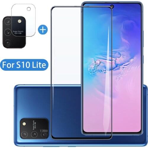 2 in 1 Peotective Glass on For Samsung S10 Lite with Camera Lens Glass Galaxy S10lite Light Samsang Galax Screen Protector Film