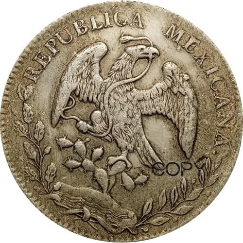 1882 Mexico 90% Silver Coin 8 Reales Mo Mh Copy Coins