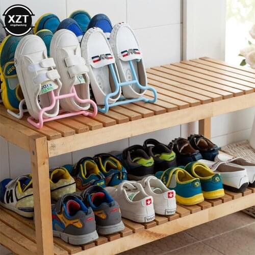 2 Pcs/Set Multi-Function Shelf Drying Rack Shoe Rack Stand Hanger Children Kids Shoes Hanging Storage Wardrobe Organizer