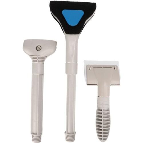 3 In 1 Plastic Lightweight Aquarium Long Handle Brush Algae Scraper Cleaner Cleaning Kit Tool Fish Tanks Aquarium