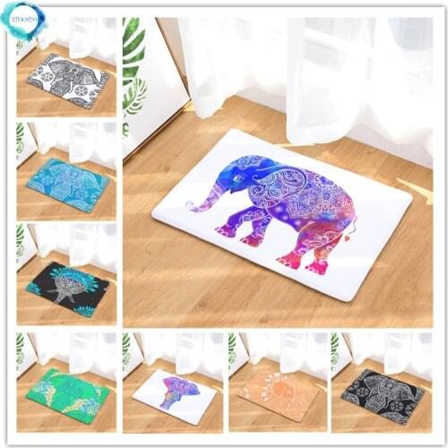 40x60cm Vintage Thai Elephant Doormat Bath Kitchen Carpet Decorative Anti-Slip Mats Room Car Floor Bar Rugs Door Home Decor Gift