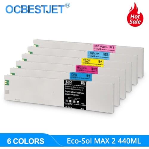 440ML ECO-SOL MAX 2 MAX2 Replacement Ink Cartridge ESL4 For Roland SOLJET XR-640 XF-640 VersaExpress RF-640 LC LM (6Colors/Set)