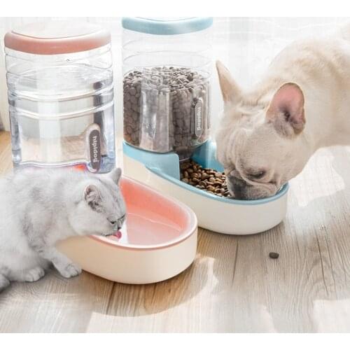 2019 OLN 3.8L Pet Cat Automatic Feeders Plastic Dog Water Bottle Large Capacity Food Water Dispenser Cats Dogs Feeding Bowls