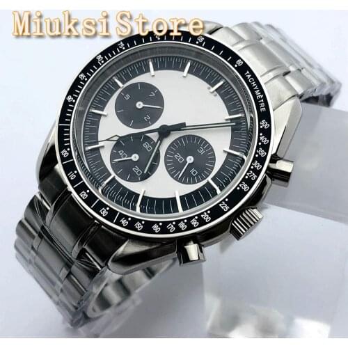 BLIGER 40mm Mens Top Luxury Sterile Mechanical Watch Silver Case Sterile Dial Date Luminous Waterproof Mens Automatic Watch