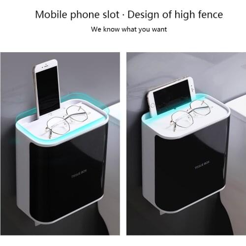 QDRR #Toilet Paper Holder Waterproof Wall Mounted for Toilet Paper Tray Roll Paper Tube Storage Tray Tissue Box She #32