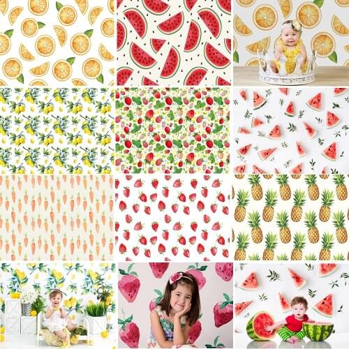Fruit Theme Kid Photography Backdrop Lemon Watermelon Birthday Strawberry Cake Smash Baby Child Portrait Photo Studio Background