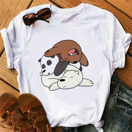 Harajuku Short Sleeve T-shirt Female Animals Bear Oversized t-shirt Printing Top