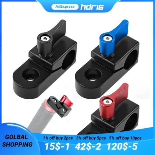 HDRIG 15MM Single Hole Rod Clamp Bracket Rail Mounting Clip Photographic Camera Accessories Connector Adapter For Photo Studio