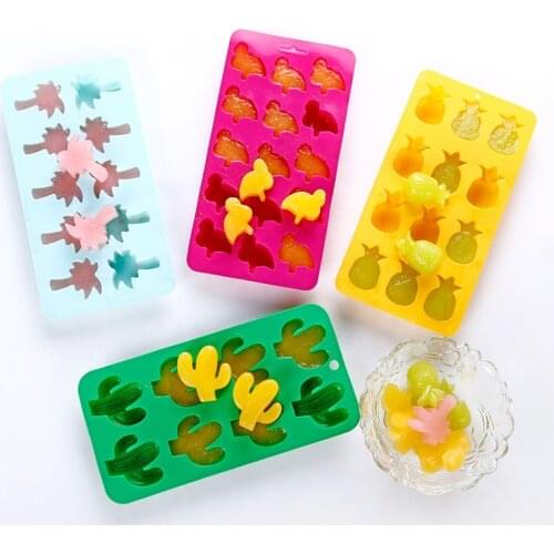 Cactus Pineapple Ice Cube Mold Tray Silicone Ice Tray Molds Penguin Shape Cake decoration Tools Chocolate Pastry Jelly Mould