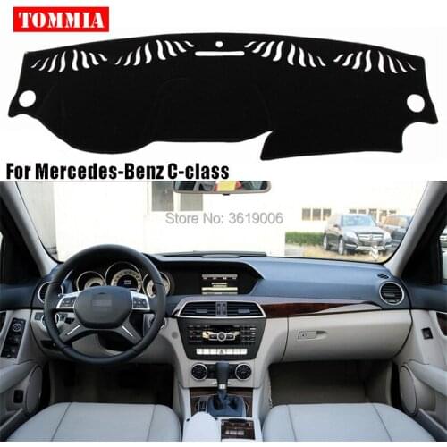 TOMMIA Interior Dashboard Cover Light Avoid Pad Photophobism Mat Sticker For Mercedes-Benz C-class