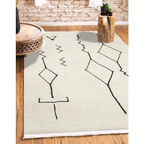 MarkaEv Beige Dörtgen İskandinav Rugs 006 60x120 cm