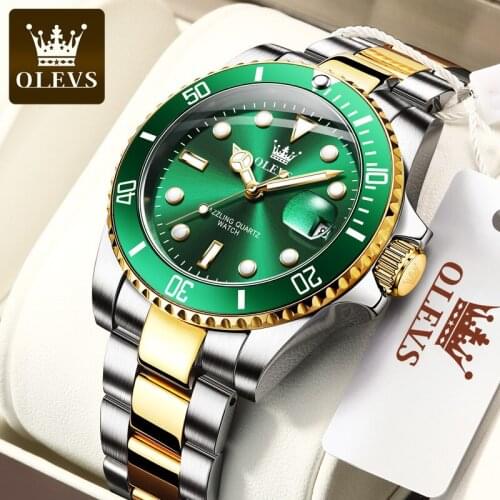 New Fashion Business Men WristWatch Luxury Brand OLEVS 5885 Stainless Steel Strap Quartz Waterproof Analog Watch For Mens