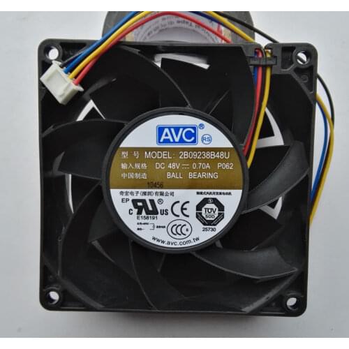 Brand New For AVC 92*92*38 2B09238B48U 9238 48V 0.7A 4-wire radiator fan for communications-equipment