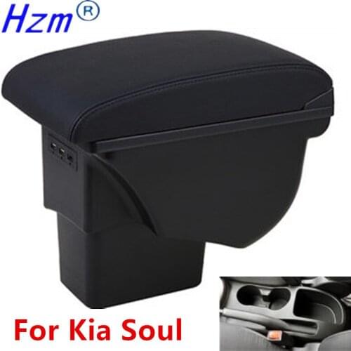 For Kia Soul Armrest Retrofit parts For Kia Soul 2009 2010 2011 2012 2013 2014 Car Armrest box Storage box car accessories 3USB
