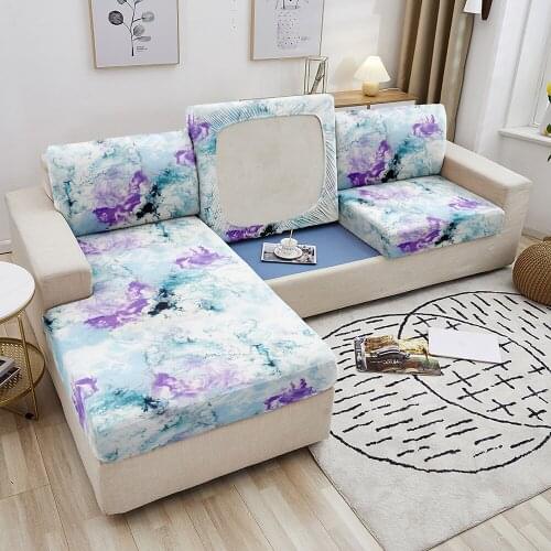 Colorful Marble Sofa Seat Cover Elastic Geometric Fabric Sofa Seat Cushion Cover Removable Couch Sofa Covers 1/2/3/4 Seat