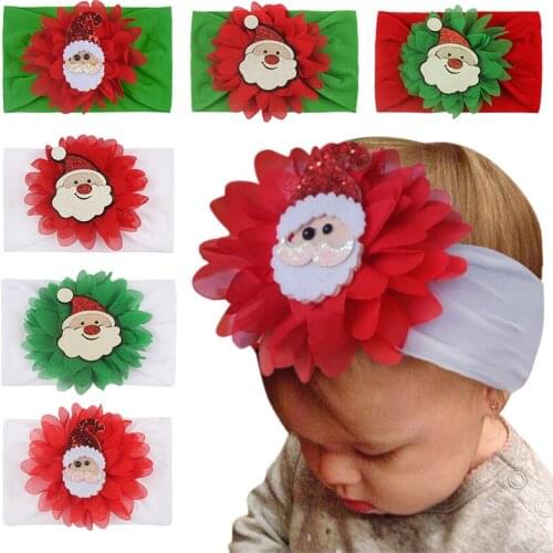 Christmas Hair Band Headband Childrens Seamless Super Soft Cute Princess Headwear Hair Accessories Baby Turband Bow Gifts Decor