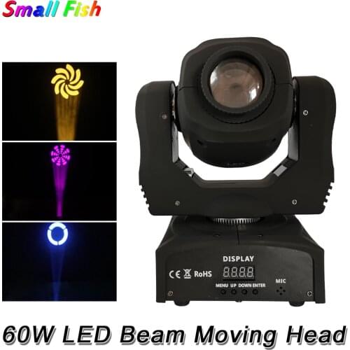 Free Shipping 60W Mini LED DMX Moving Head Spot Lights Club DJ Xmas Stage Lighting Effect Dance Party Disco Moving Head Lights
