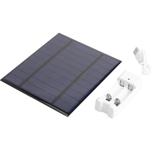 2.5W 5V Output USB Solar Panel Battery Charger + 2 Slots Battery Charger for AA/AAA Rechargeable Battery Charger