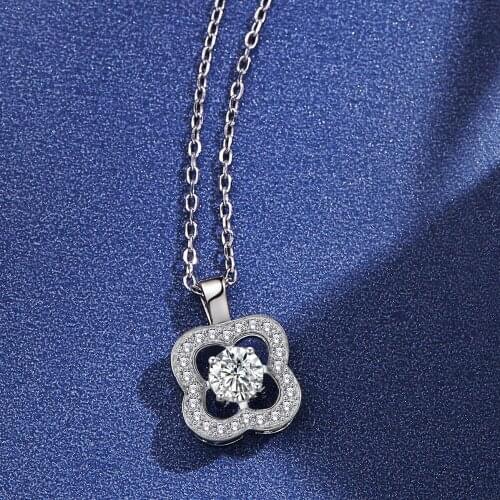 Fashion Flower Crystal Silver Pendant Necklaces for Women 925 Silver Chain Wedding Jewelry Lover Gift