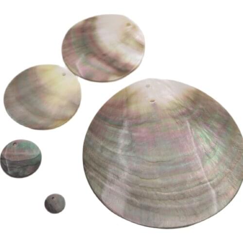 1 PCS 10-80mm flat round Natural Black Lip Shell Pendant Earring Mother of Pearl