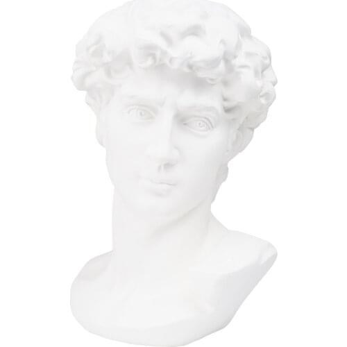 1Pc David Head Portrait Adornment Resin Sketch Statue Plaster Teaching Aid White Nordic Statue Character Design Adornment