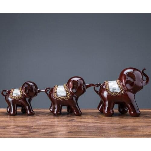 3pcs/set Nordic home decoration accessories resin Elephant figurines for home decor wedding gifts crafts decoracao para casa