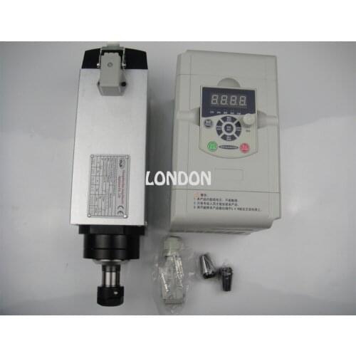 4KW square ER20 AC220V air cooling spindle with 4KW matched VFD inverter