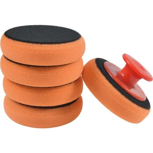 6Pcs/Set Car Wax Wash Polish Pad Sponge Cleaning Foam Kit Terry Cloth Microfiber Applicator Pads W/ Gripper Handle Car-Styling