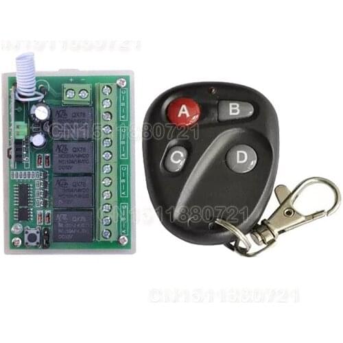 DC12V 4CH RF Wireless Remote Control Switch 315/433 MHZ Transmitter And Receiver CHINA manufacturer