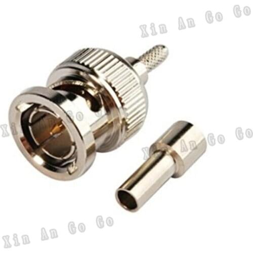 BNC male crimp 75ohm RF connector BNC male crimp plug for RG179 coaxial cable fast ship