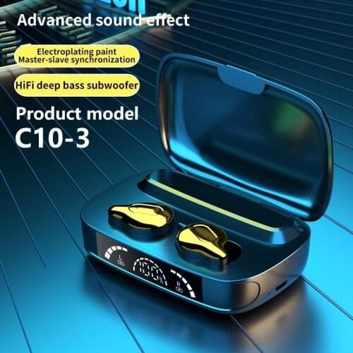 C10-3 TWS In-Ear Earphones BT 5.1 Headphones True Wireless Earbuds Noise Canceling HiFi Stereo Sound Headsets IPX7 Waterproof