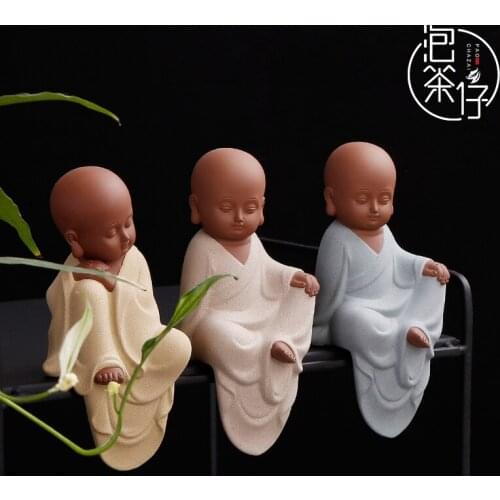 Tea art little monk zen zen monk personality can keep purple sand tea pet boutique tea tray tea furnishing articles