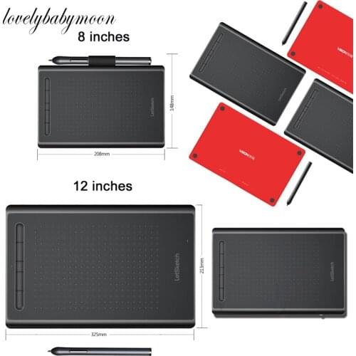 8/12 Inches Digital Tablet Anime, Graphic Tablet for Drawing &Playing OSU with 8192 Levels Battery-Free Pen