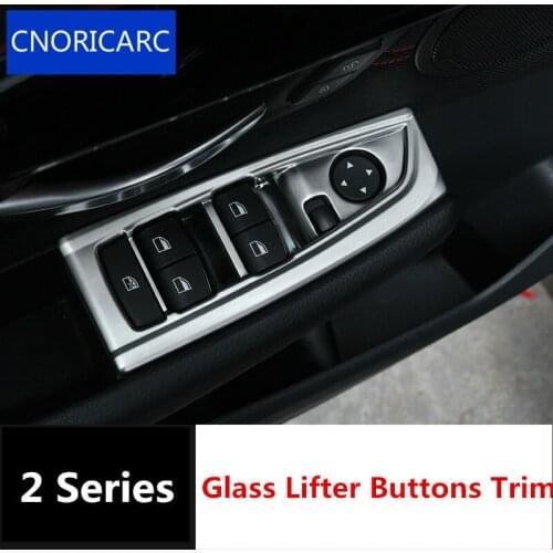 CNORICARC Chrome ABS Car Window Glass Lifter Switch Buttons panel decoration cover trim for BMW 2 series Active Tourer 218i