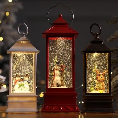 [HHT] Christmas Wishing Lights Wind Lantern Dynamic Desktop Metal Ornaments Shop Layout Decorations for Home Christmas Gifts