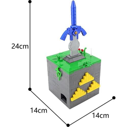MOC Building Block C7269 Famous Master Sword Link Decrypt The Mystery Box Castle Game Hailar Scene Weapon Bricks Kids Boys Toys