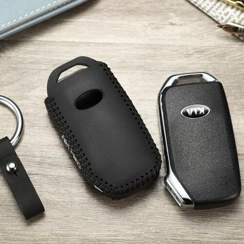 Luckeasy leather key cover for kia sportage 2018 2019 Car Key bag/case wallet holder key2y