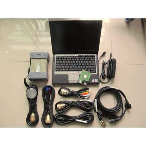 Red mb star c3 pro with 7 cables with software 120gb hdd with d630 laptop diagnosis for cars and trucks ready to use
