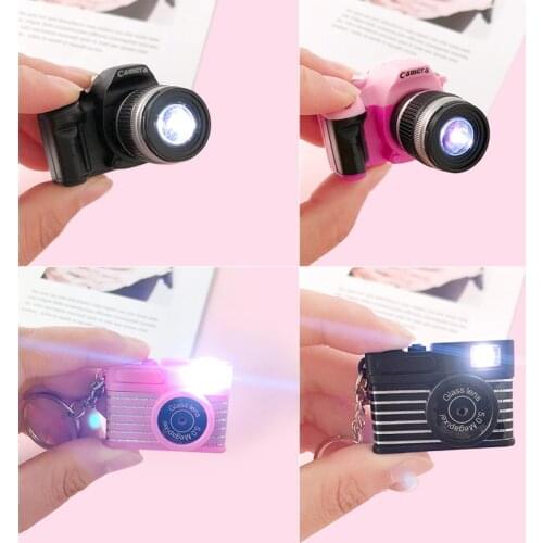 Creative Mini Sound and Light Camera LED Keychain Pendant Decoration Cute DIY Crafts Flash Pendant Accessories Childrens Toys