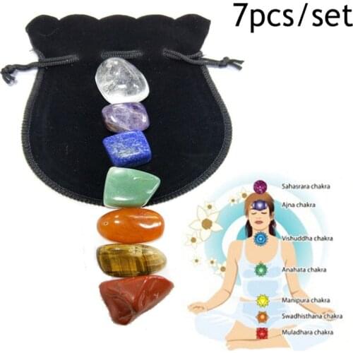 7pcs Set Chakra Natural Stones Reiki Healing Crystals tones Prayer Spiritual Yoga Energy Stone Home Decoration Accessories