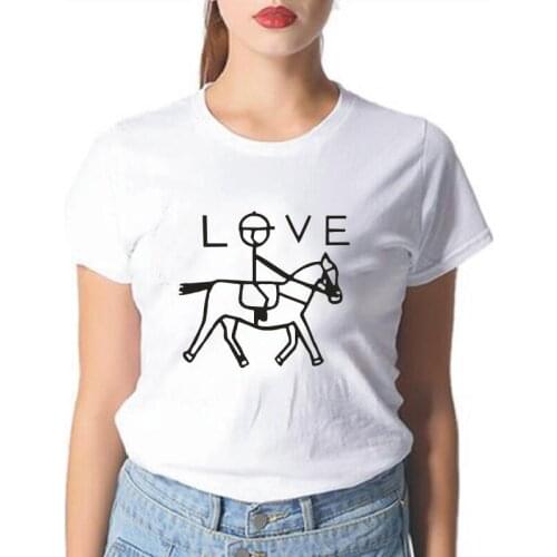 Fashion Wait Horse Riding Print Women Tshirt Girl Equestrian Tshirt Horse Lover Shirt Tee Shirt Femme Hipster T-shirt Women Tops