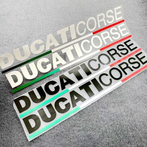 A Set Of Motorcycle Hand DIY Vinyl Reflective Stickers Fuel Tank Side Body Pedal Fairing Racing Italian Flag Logo Ducati CORSE