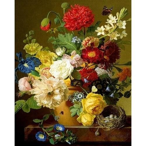 Still life Flower Big Picture Bedroom Embroidery Needlework 14CT Unprinted Arts Cross Stitch Kits DIY Quality Handmade Decor