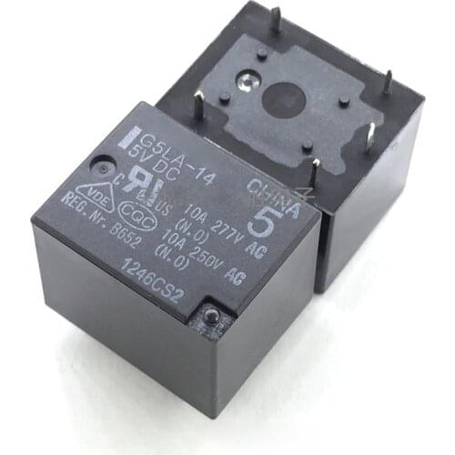 New 10pcs/lot relay G5LA-14-5V G5LA-14-5VDC G5LA-14-DC5V G5LA-14 5VDC 10A 5Pin