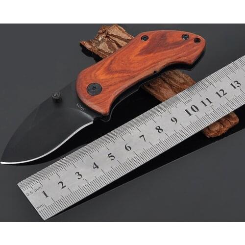 Hot Sales Mini Folding blade knife High hardness blade wood handle camping knife outdoor Combat stainless steel Tactical knives