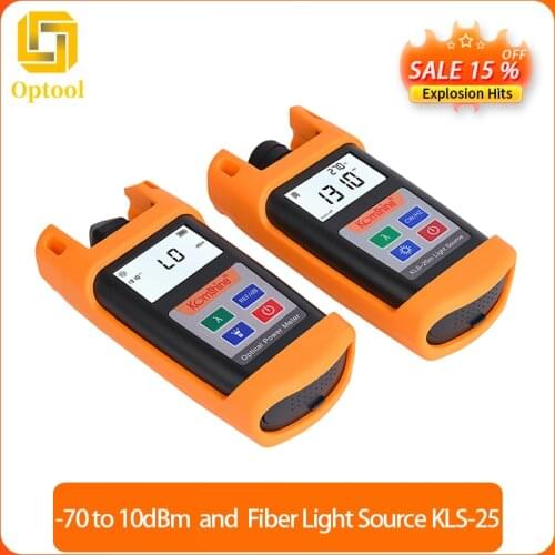KomShine single-mode fiber light source KLS-2 FTTH fiber optic cable tester and 5KPM-25 fiber power meter -70+10dBm