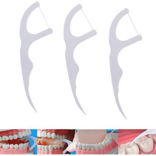 30Pcs/Pack Oral Hygiene Dental Floss Flosser Sticks White Color Tooth Picks Teeth Plaque Remover Adult Interdental Brushes