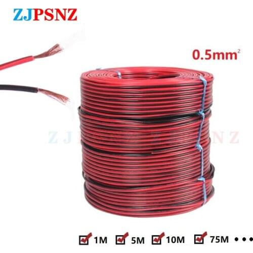 Car Motorcycle Scooter Modification Wires Black With Red 2 Pin Electrical Cable 1M 5M 10M 75M LED Horn Wire Installed Lamp Lines