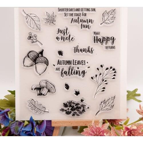 ZFPARTY Autumn Leaves Transparent Clear Silicone Stamp Cutting Dies Set for DIY scrapbooking/photo album Decorative