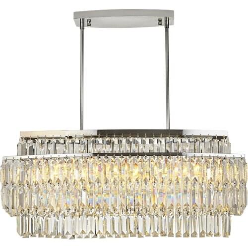 Modern rectangle crystal chandelier LED lights length 120cm lustre modern dinning room living room lamp